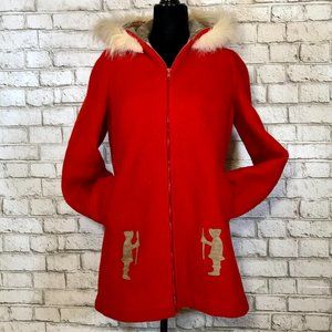 Red vintage wool coat